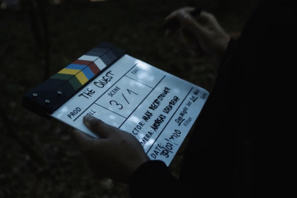 Werbefilmdrehen im Wald